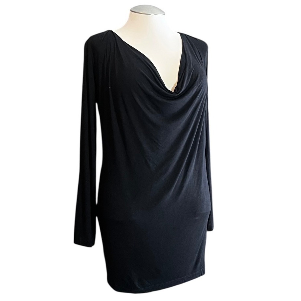 Free People Beach‎ Black Cowl Neck Long Sleeve Mini Dress M